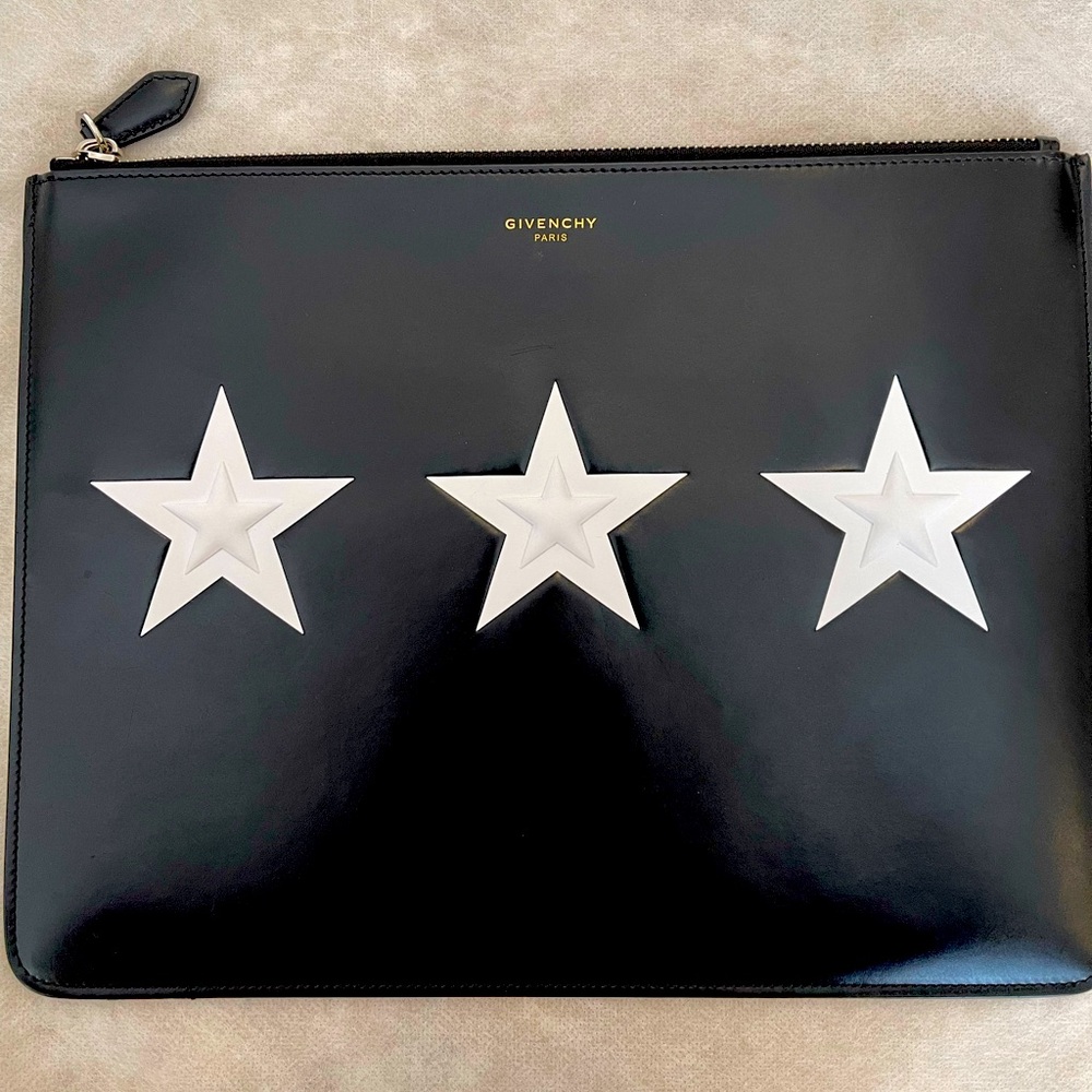 GIVENCHY Leather Star Cut-Out Clutch